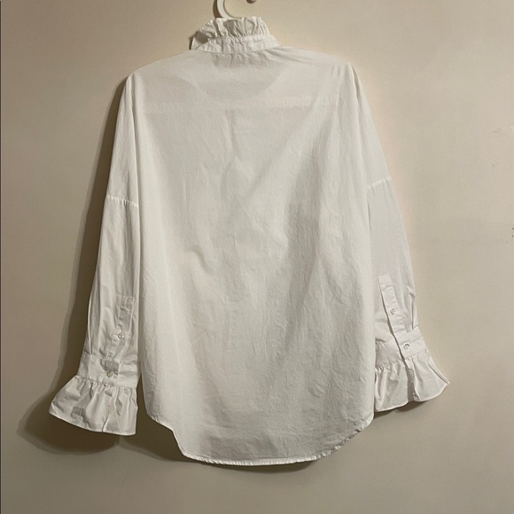 Alex Mill White Ruffle Collar Blouse - Picture 4 of 12